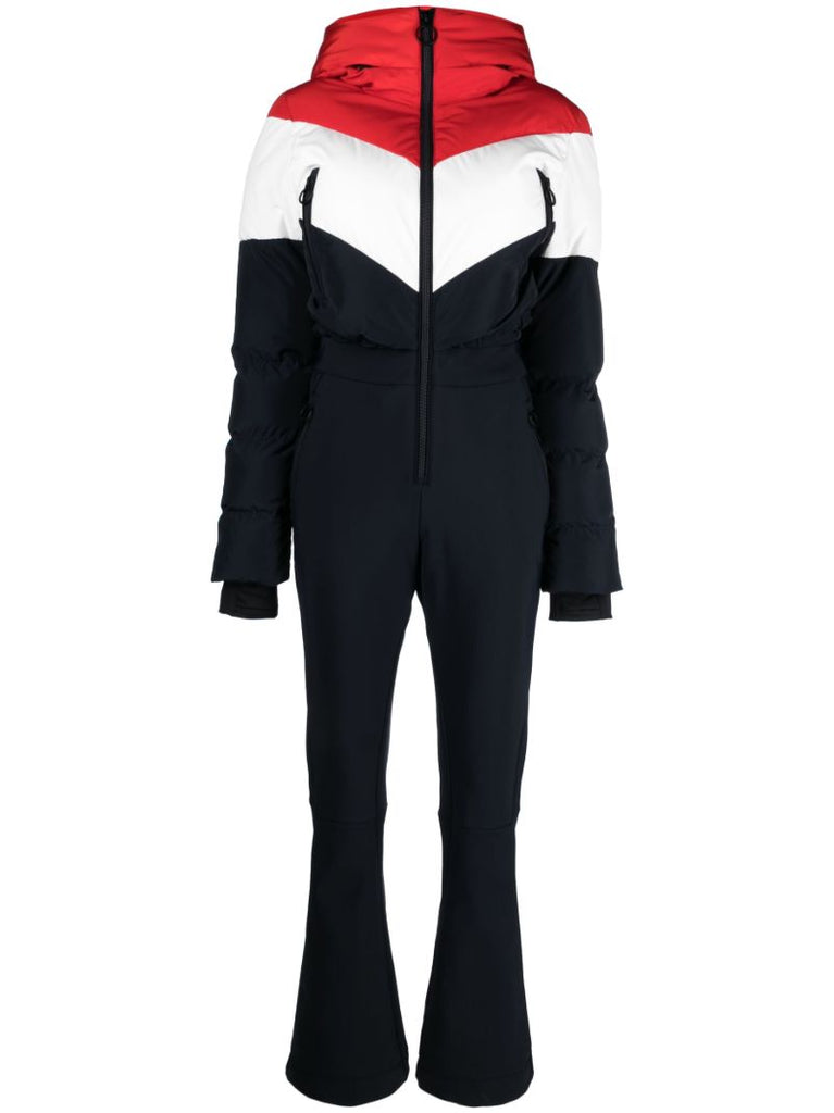 Blue Kira Chevron-stripe Ski Suit