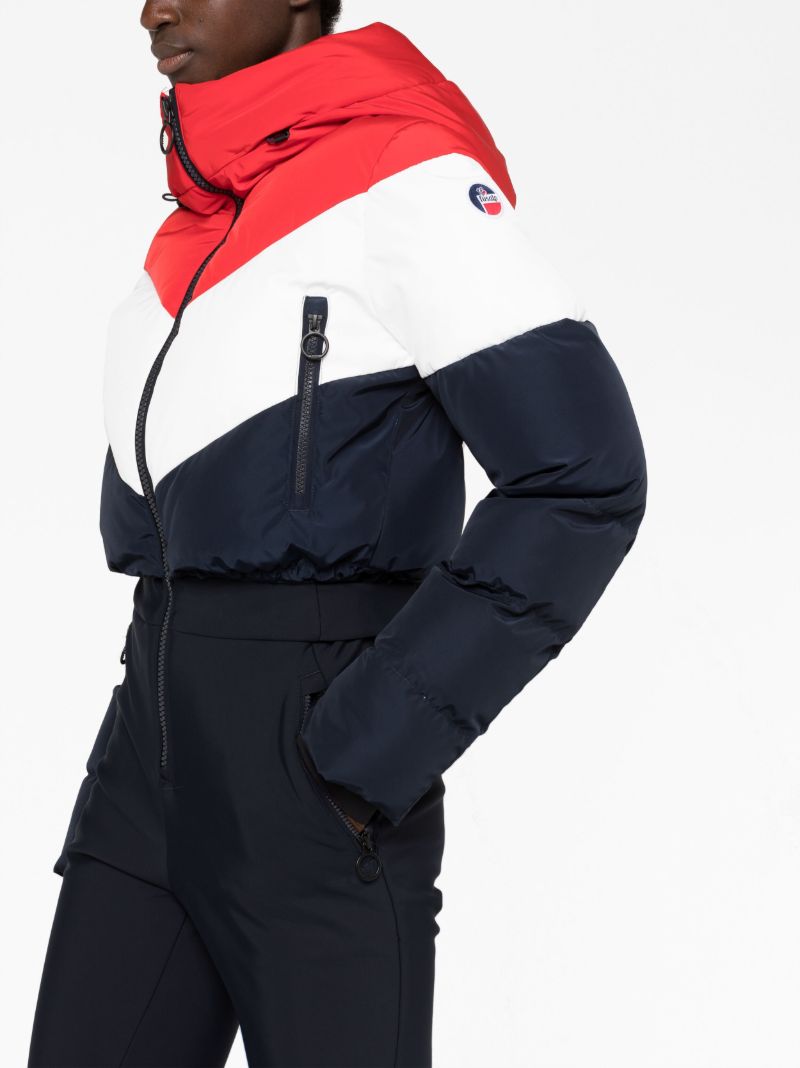 Blue Kira Chevron-stripe Ski Suit