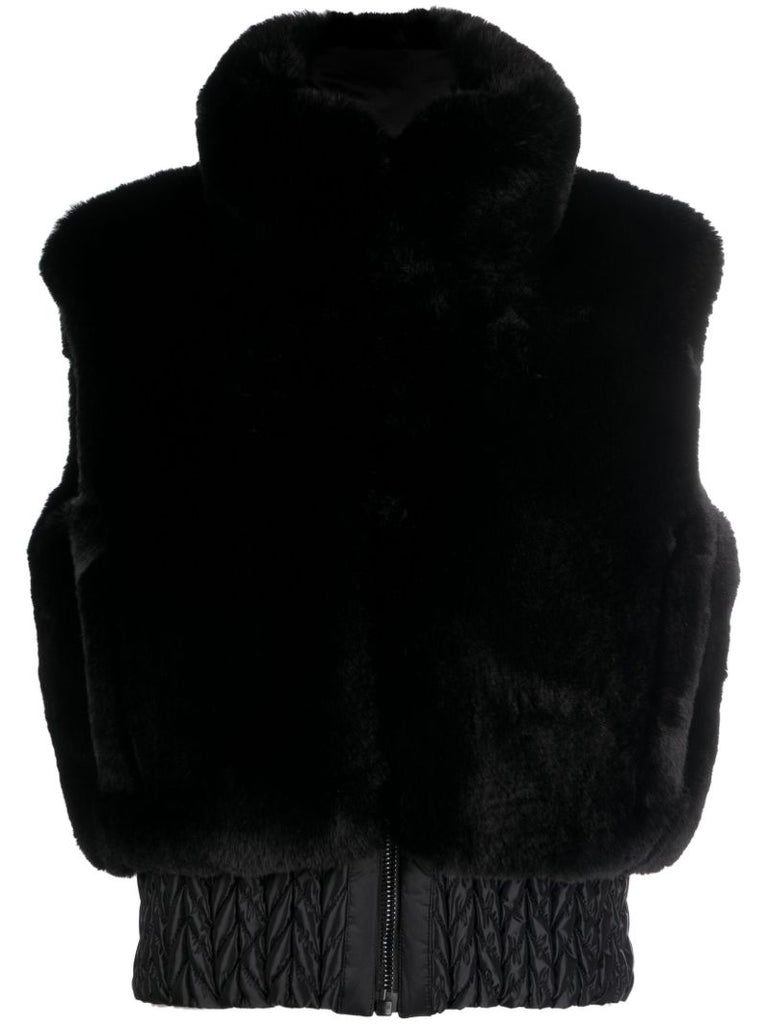 Black Sophia Faux-fur Ski Gilet