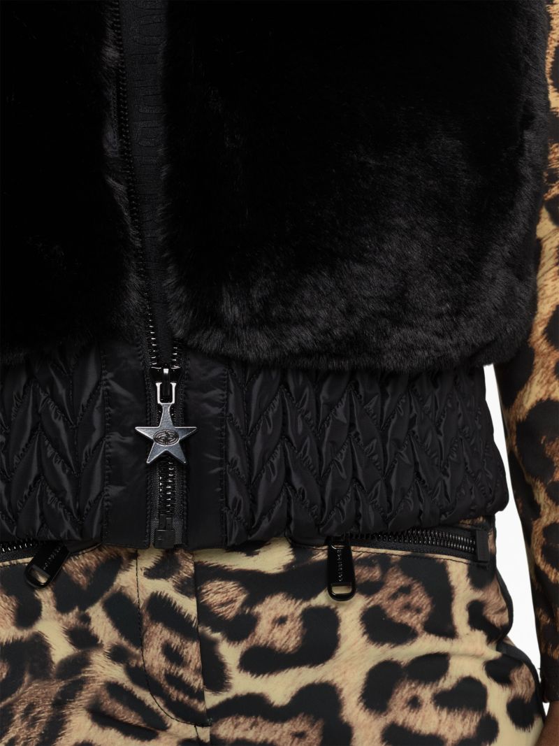Black Sophia Faux-fur Ski Gilet
