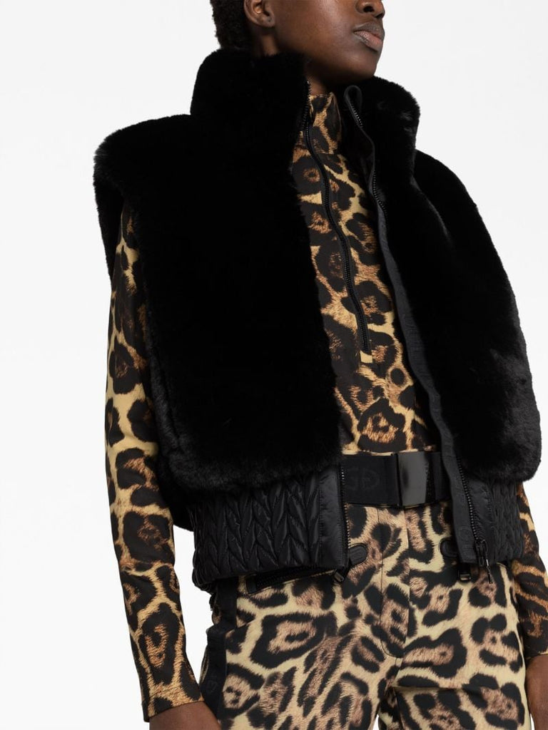 Black Sophia Faux-fur Ski Gilet