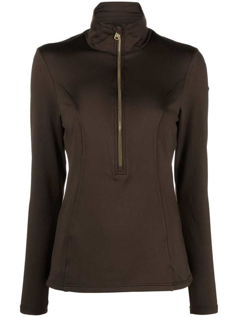 Brown Serena Half-zip Ski Top