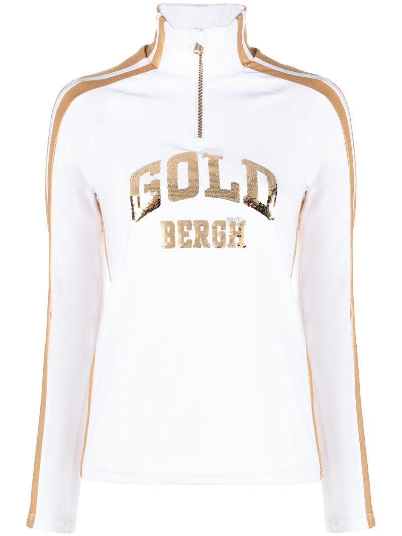 White Goblet Embellished Base Layer Ski Top