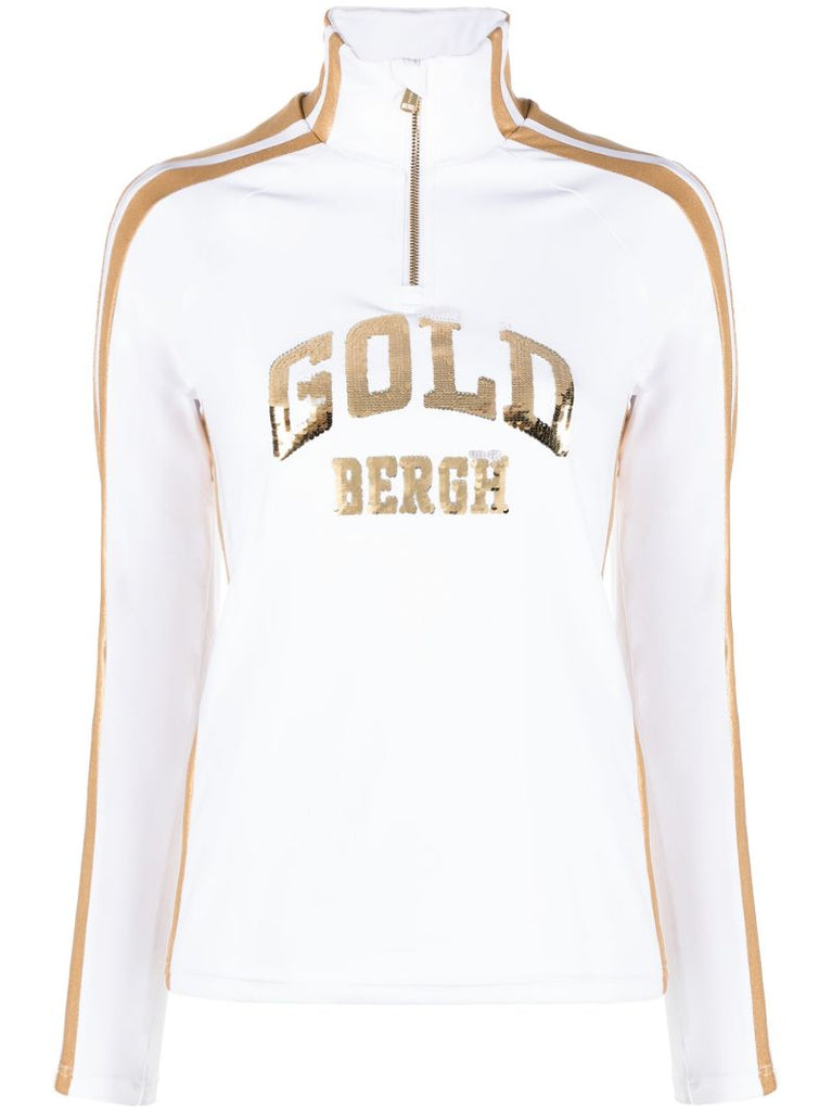 White Goblet Embellished Base Layer Ski Top