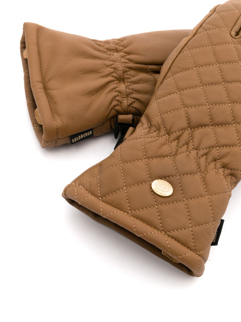 Brown Nishi Quilted Leather Gloves