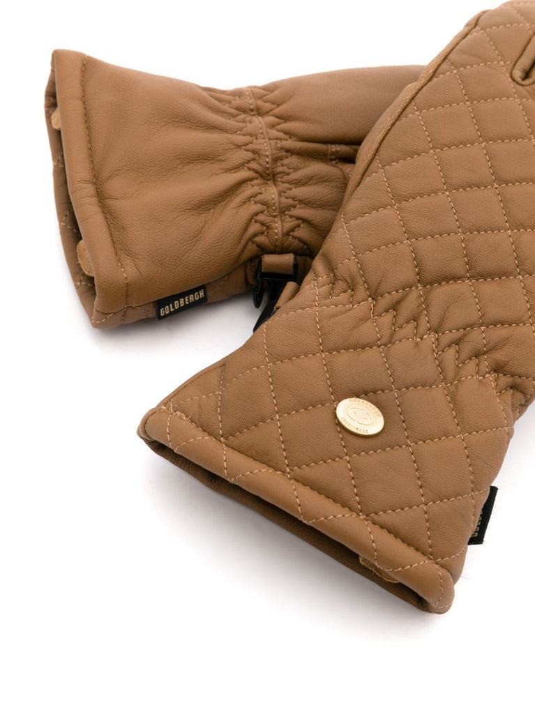 Brown Nishi Quilted Leather Gloves