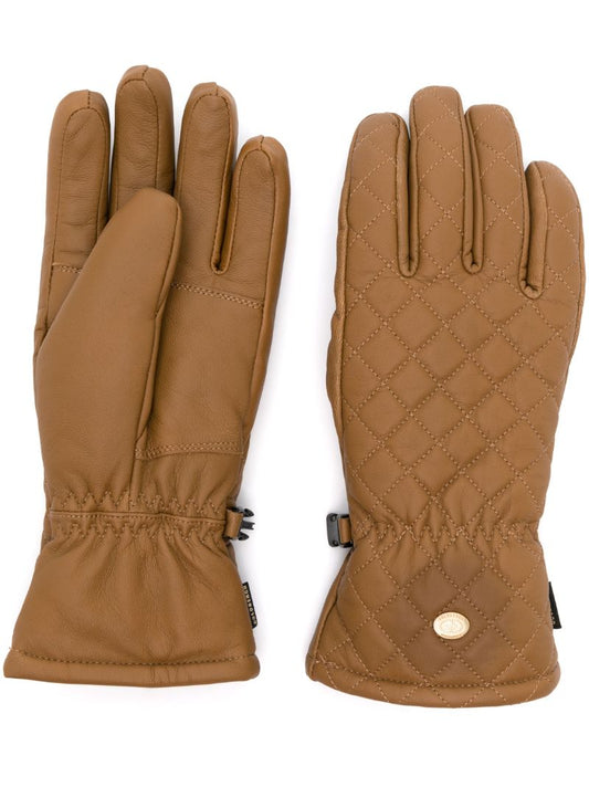 Brown Nishi Quilted Leather Gloves