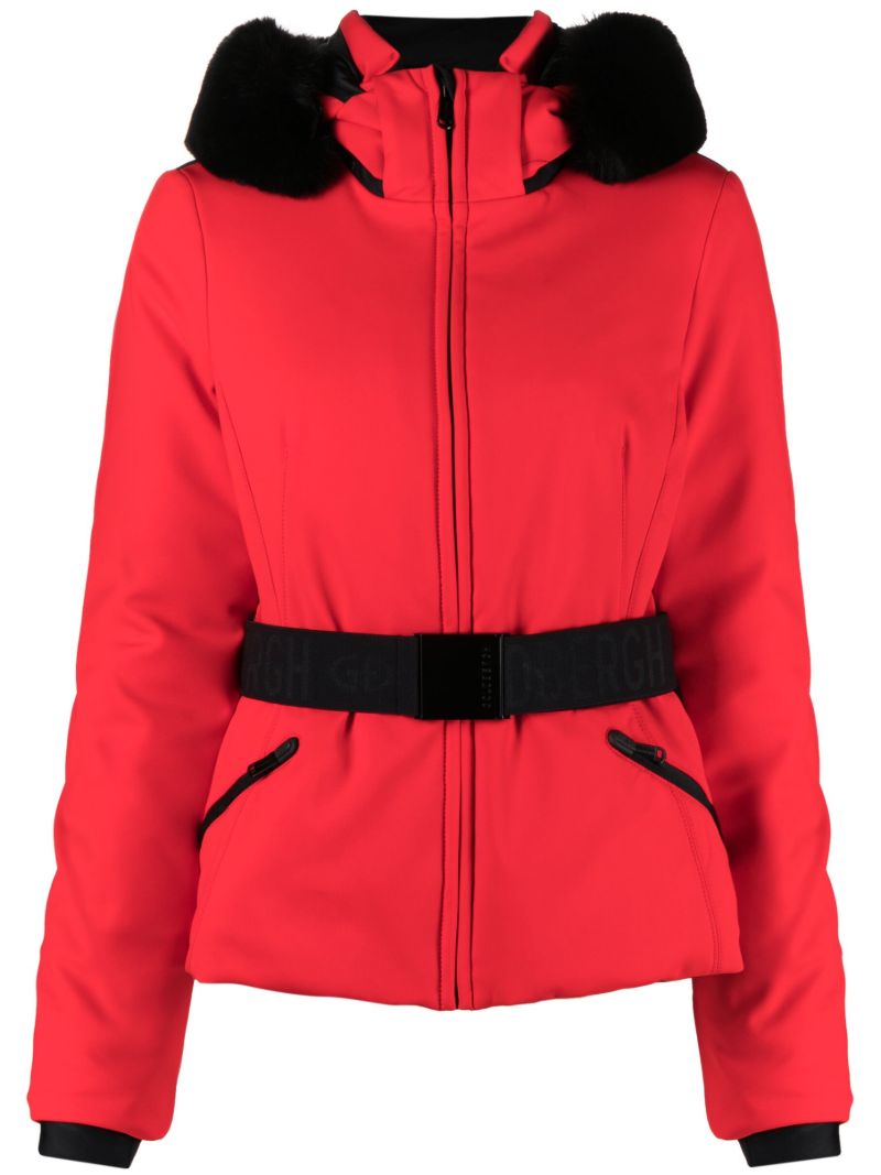 Red Hida Belted Ski Jacket