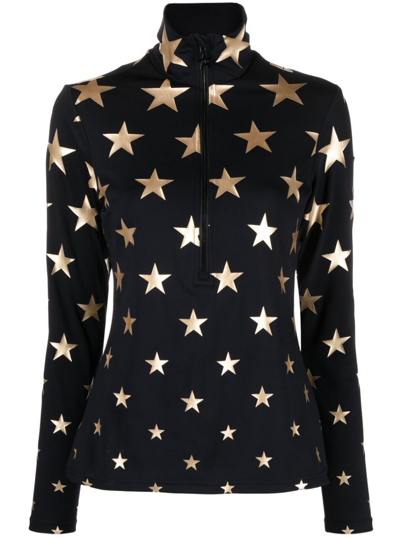 Black Premier Star-print Ski Top