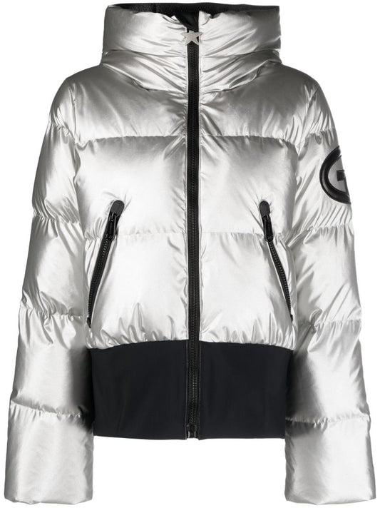 Silver Bombardino Quilted Ski Jacket