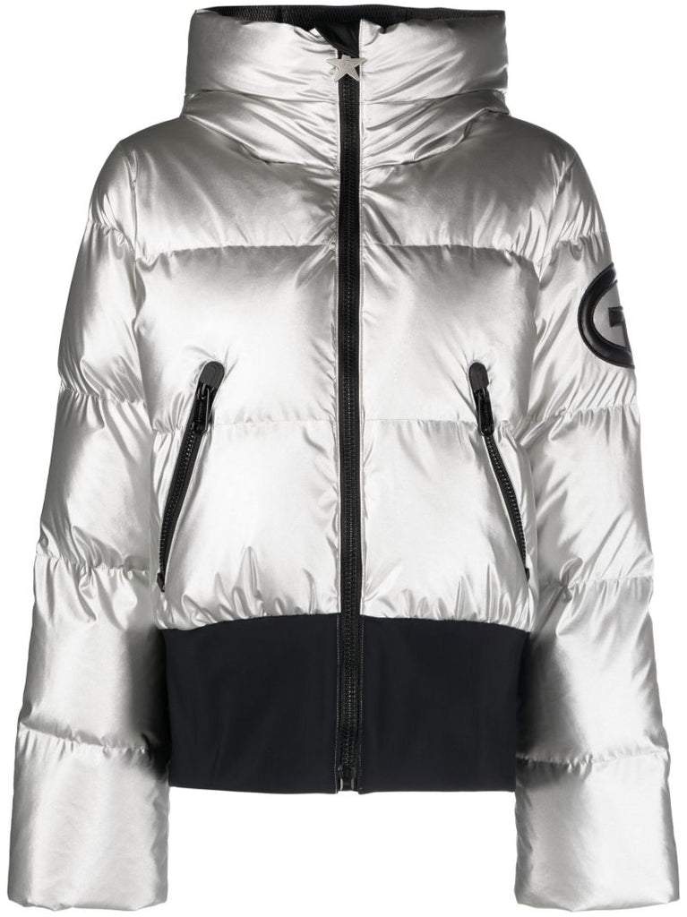 Silver Bombardino Quilted Ski Jacket