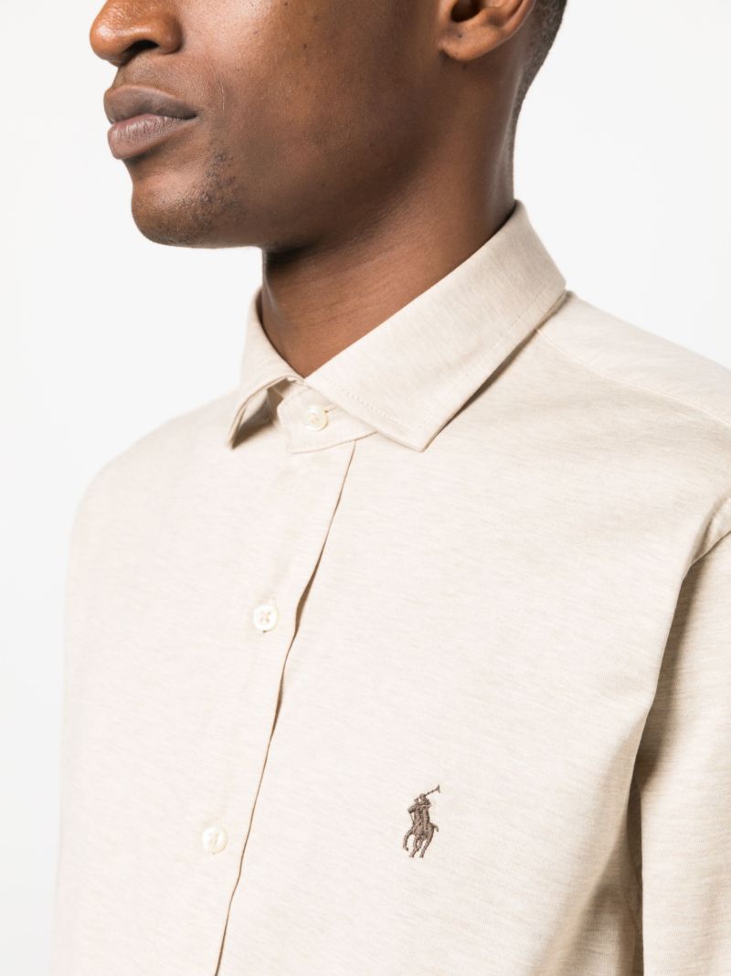 Neutral Polo Pony Cotton Shirt