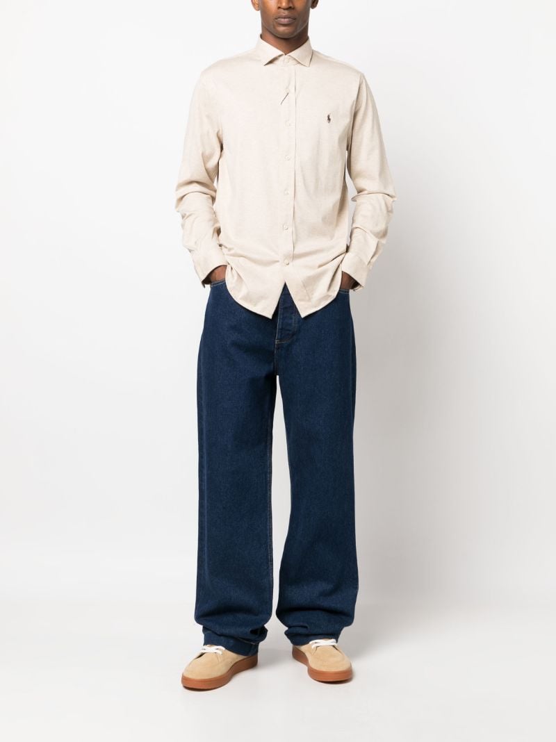 Neutral Polo Pony Cotton Shirt