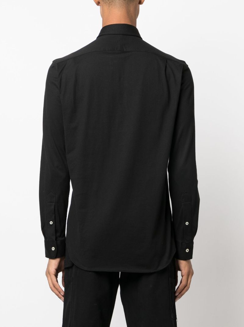 Black Polo Pony-embroidered Cotton Shirt
