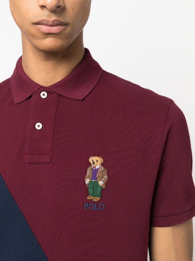 Red Polo Bear Cotton Polo Shirt
