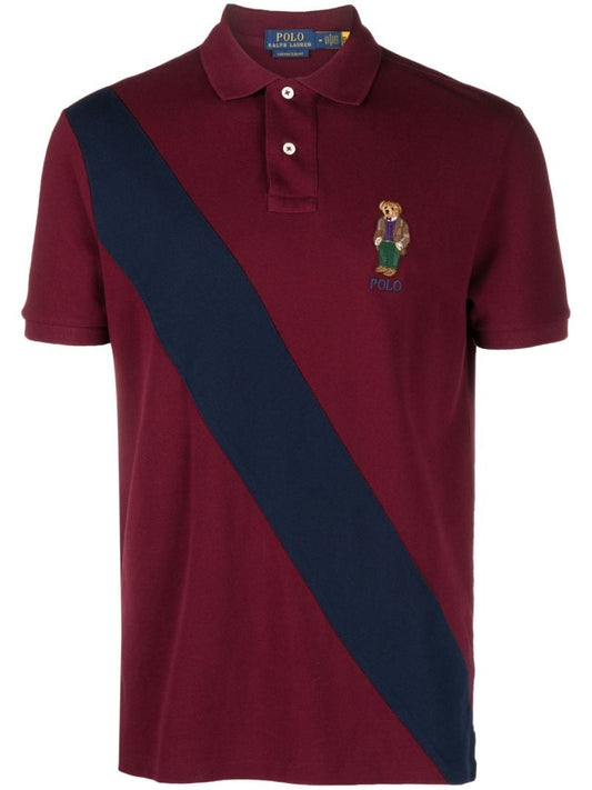 Red Polo Bear Cotton Polo Shirt