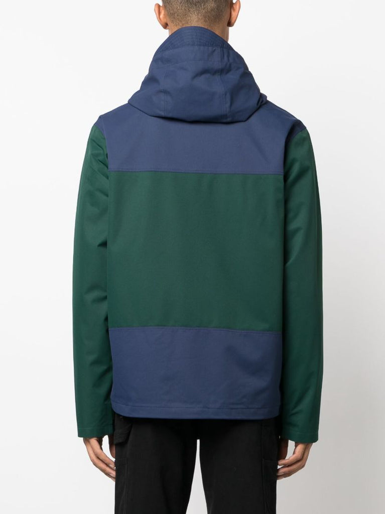 Blue Eastland Colour-block Hooded Jacket