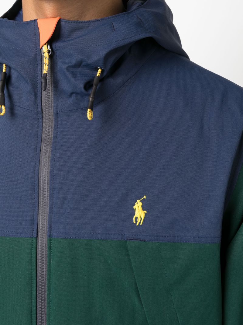 Blue Eastland Colour-block Hooded Jacket