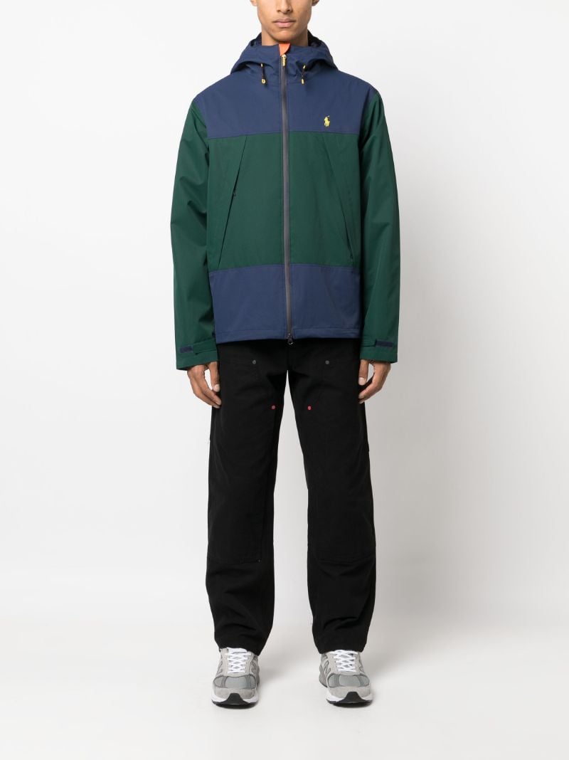 Blue Eastland Colour-block Hooded Jacket