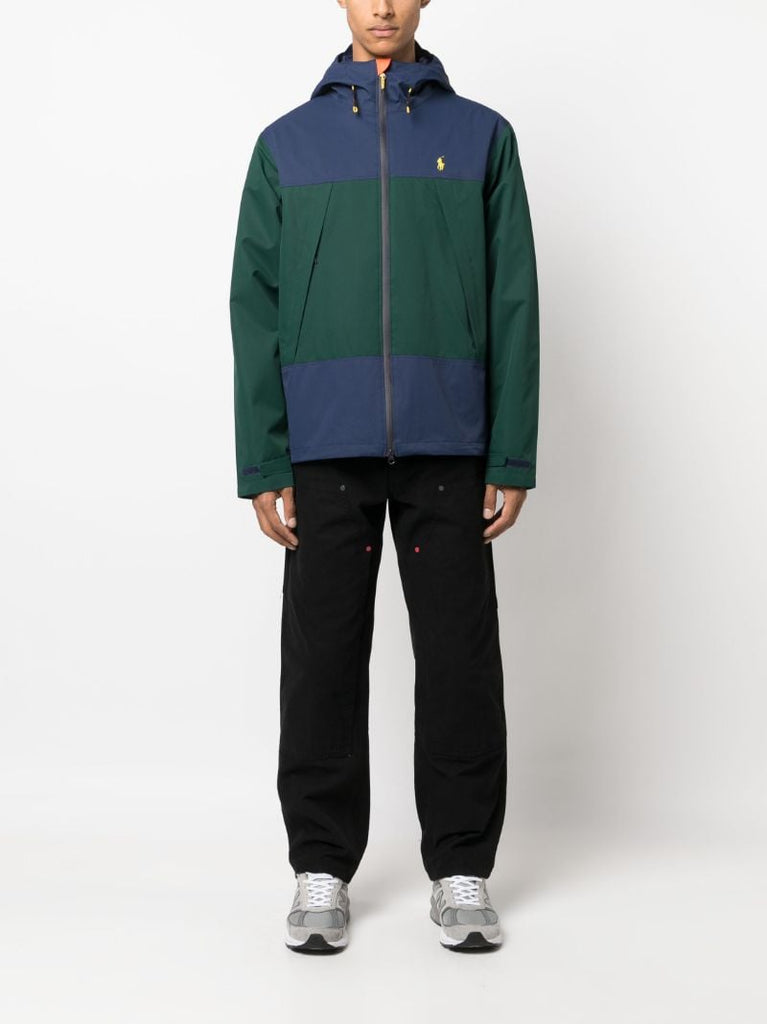 Blue Eastland Colour-block Hooded Jacket