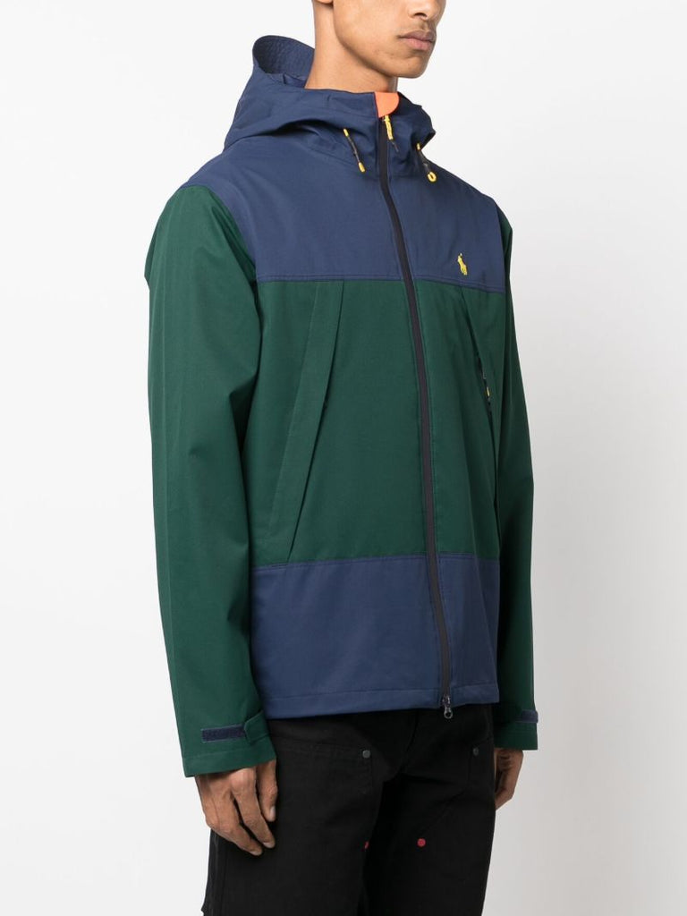 Blue Eastland Colour-block Hooded Jacket