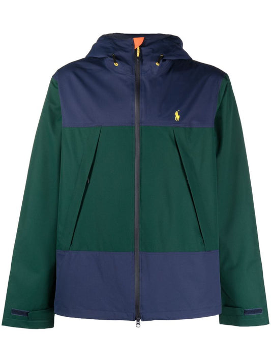 Blue Eastland Colour-block Hooded Jacket