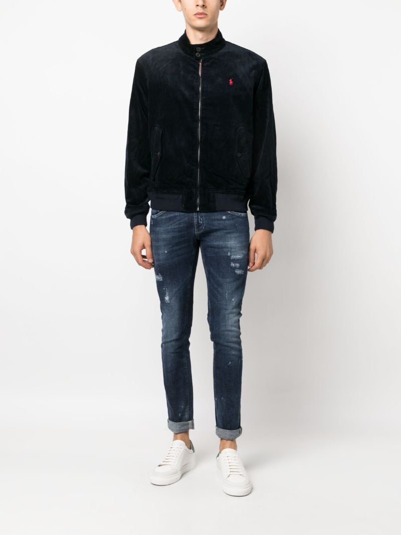 Blue Polo Pony Corduroy Bomber Jacket