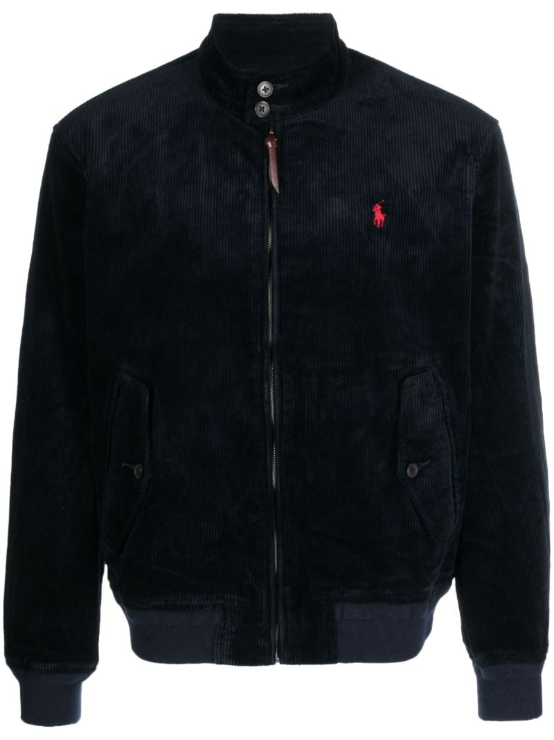 Blue Polo Pony Corduroy Bomber Jacket