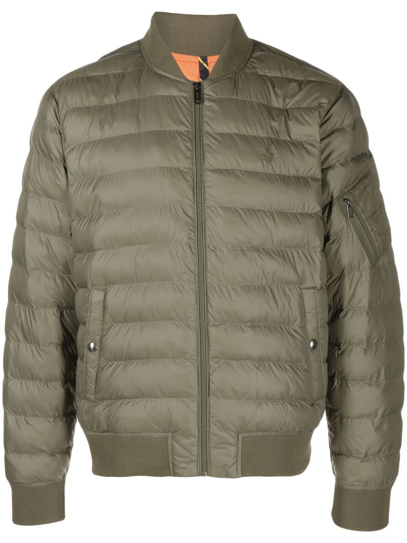 Green Terra Quilted Bomber Jacket