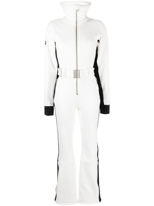 White and Black Otb Logo-patch Belted Ski Suit