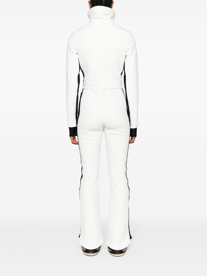 White and Black Otb Logo-patch Belted Ski Suit