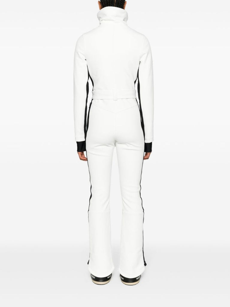 White and Black Otb Logo-patch Belted Ski Suit