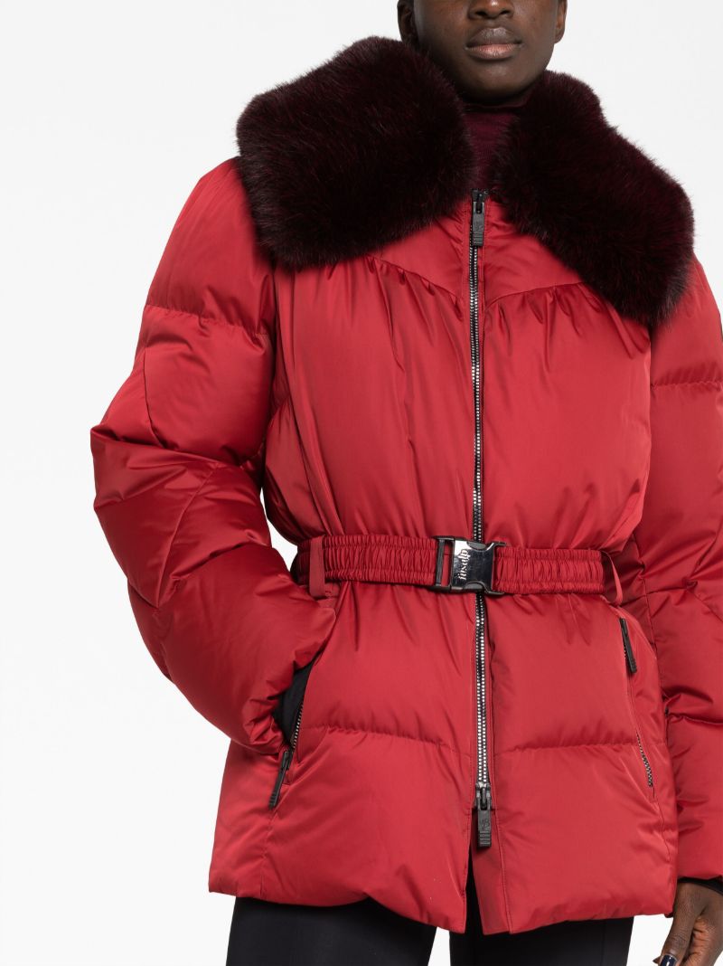 Red Vela Quilted Ski Jacket