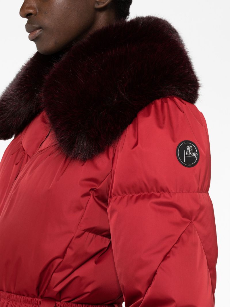 Red Vela Quilted Ski Jacket