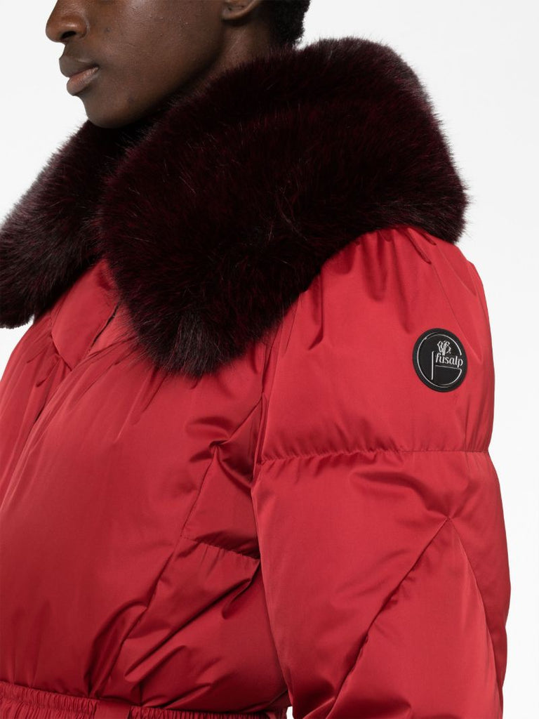 Red Vela Quilted Ski Jacket