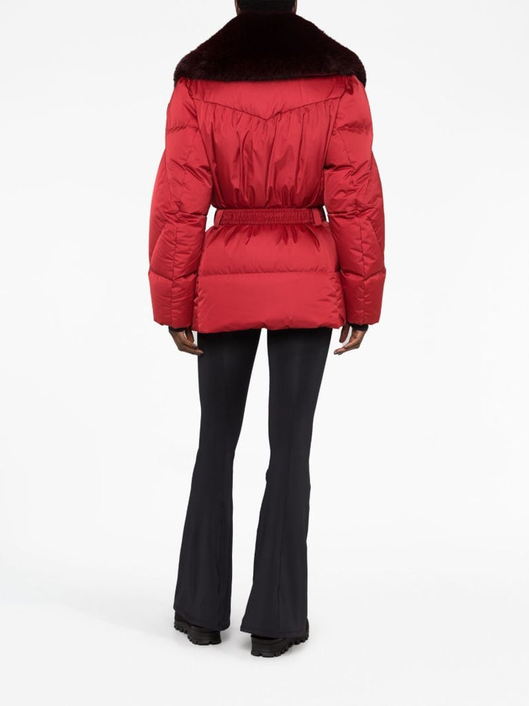Red Vela Quilted Ski Jacket