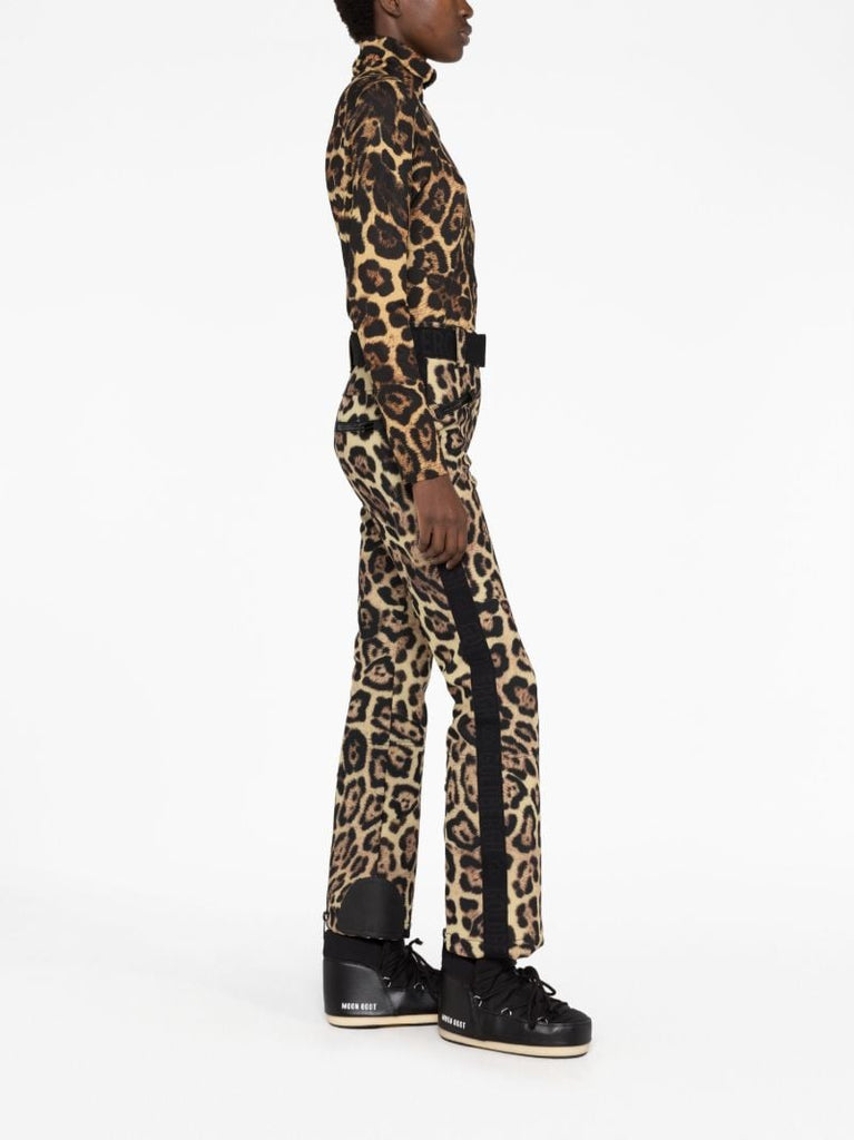 Brown Leona Jaguar-print Ski Top
