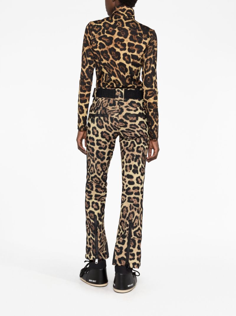 Brown Leona Jaguar-print Ski Top