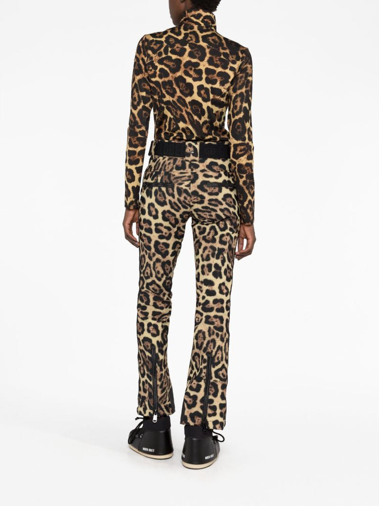 Brown Leona Jaguar-print Ski Top