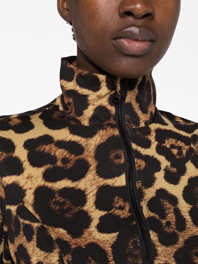 Brown Leona Jaguar-print Ski Top