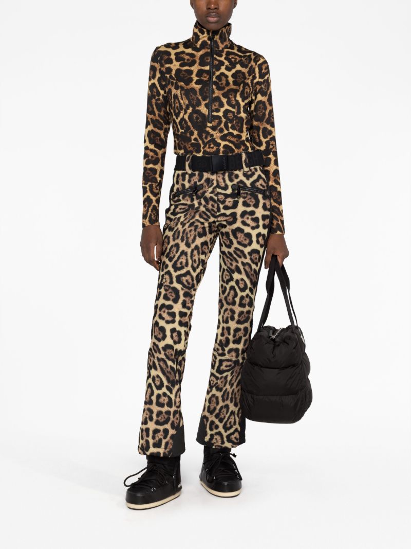 Brown Leona Jaguar-print Ski Top