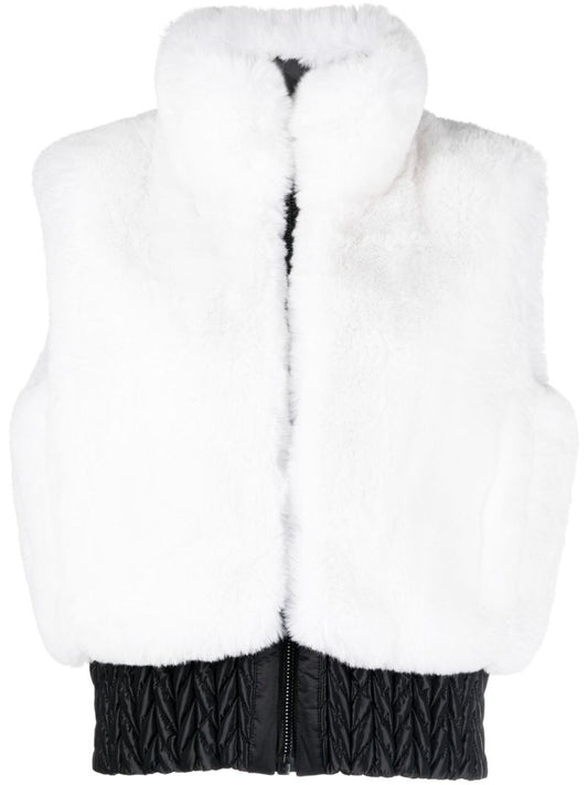 White Sophia Faux-fur Ski Gilet