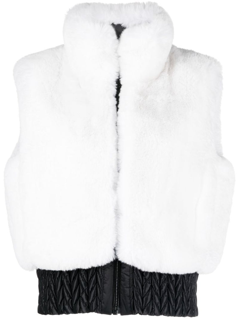 White Sophia Faux-fur Ski Gilet