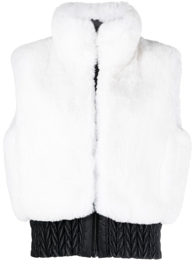 White Sophia Faux-fur Ski Gilet