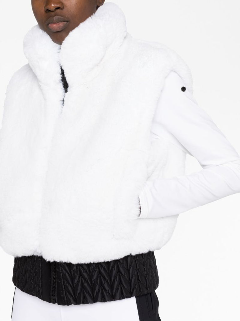White Sophia Faux-fur Ski Gilet