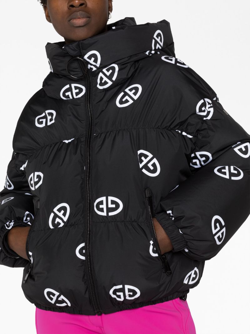 Black Snowflake Logo-print Puffer Jacket