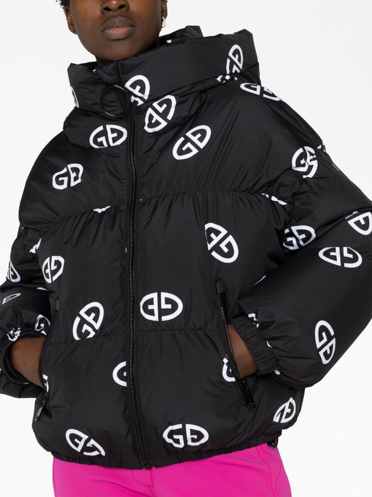 Black Snowflake Logo-print Puffer Jacket