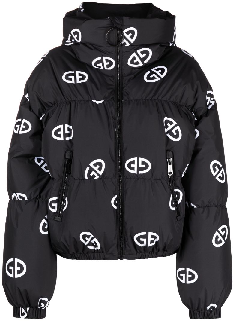 Black Snowflake Logo-print Puffer Jacket