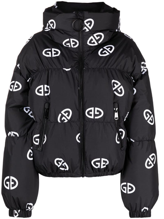 Black Snowflake Logo-print Puffer Jacket