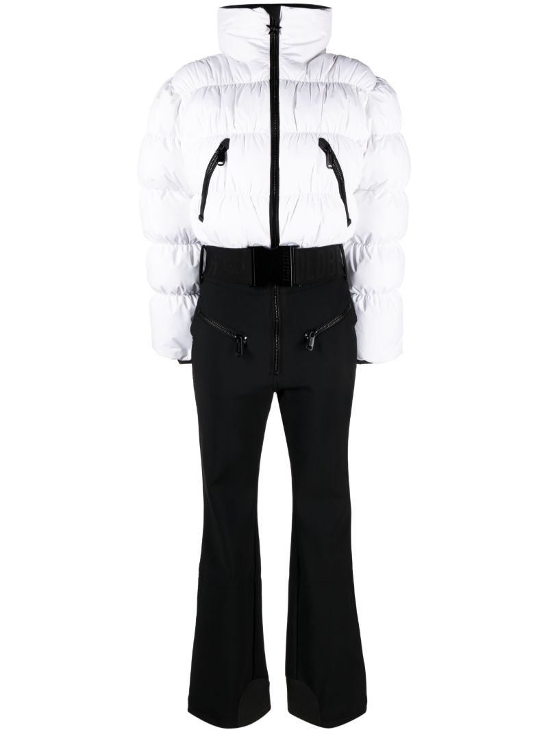 White Snowball Quilted Ski Suit